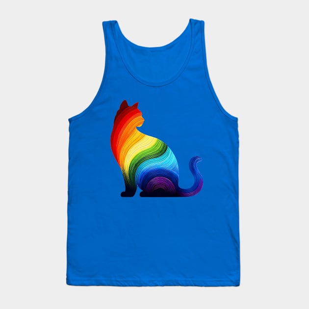 Rainbow cat silhouette 1 Tank Top by Ingridpd